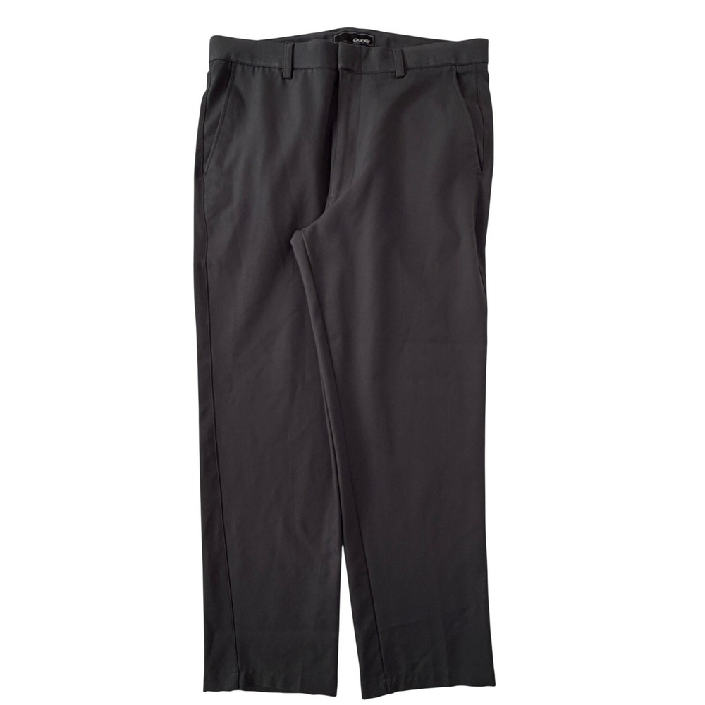 Oobe Mens Performance Chino Pants 34x30 Charcoal Gray Flat Front Trousers